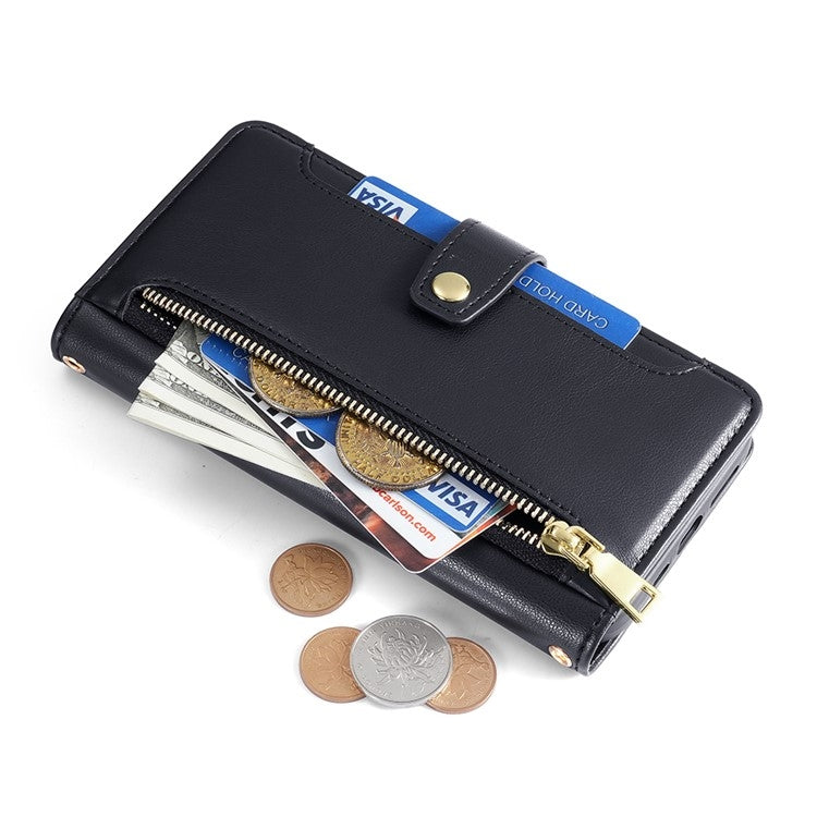 For OPPO Find X7 Ultra 5G Sheep Texture Cross-body Zipper Wallet Leather Phone Case