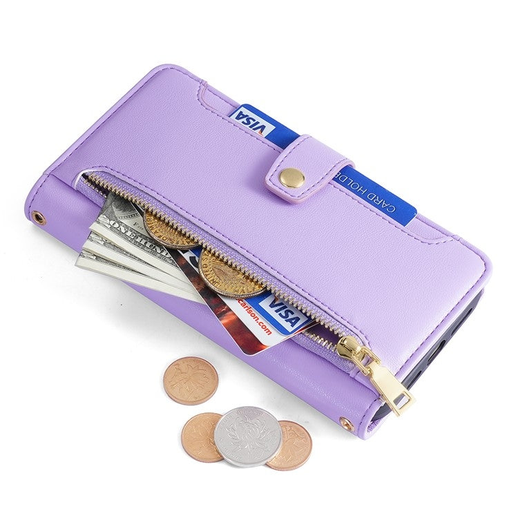 For OPPO Find X7 5G Sheep Texture Cross-body Zipper Wallet Leather Phone Case