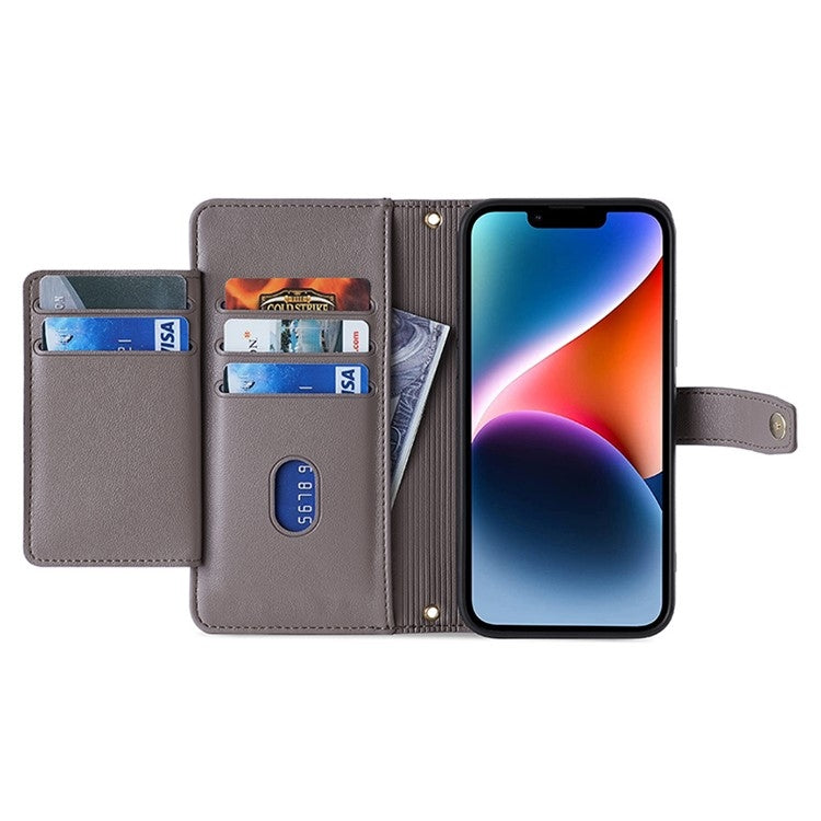 For OPPO Reno11 F 5G Sheep Texture Cross-body Zipper Wallet Leather Phone Case