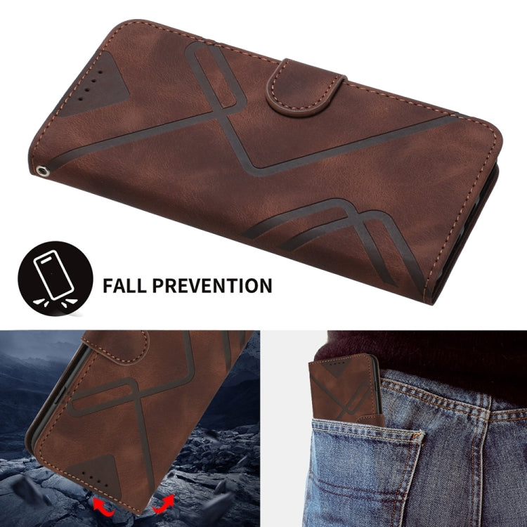 For Honor 200 Line Pattern Skin Feel Leather Phone Case