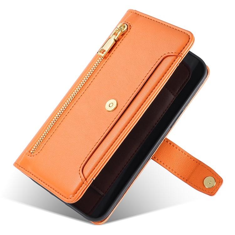For Honor Win 5G Sheep Texture Cross-body Zipper Wallet Leather Phone Case