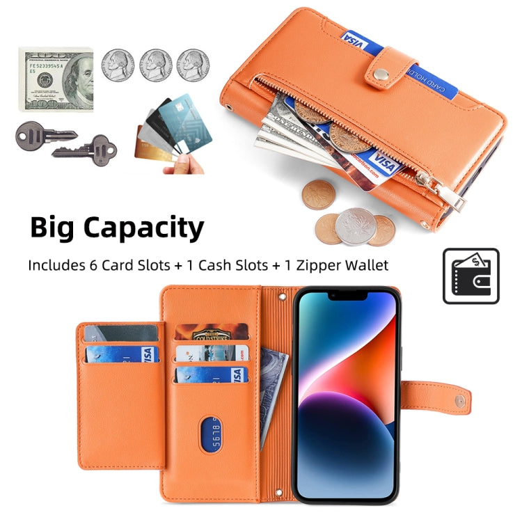 For Samsung Galaxy M55 5G Sheep Texture Cross-body Zipper Wallet Leather Phone Case