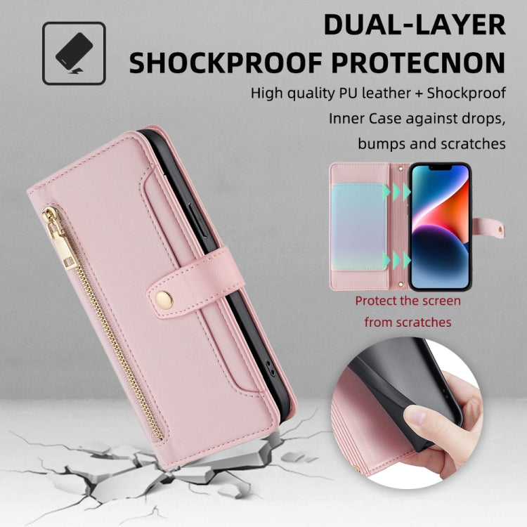 For Samsung Galaxy M55 5G Sheep Texture Cross-body Zipper Wallet Leather Phone Case