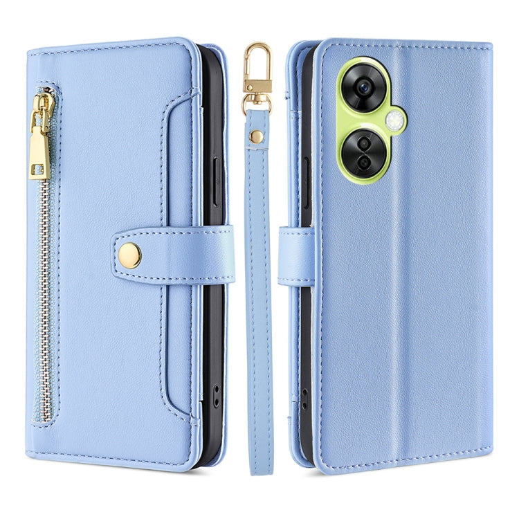For OnePlus Nord CE 3 Lite 5G Lite Sheep Texture Cross-body Zipper Wallet Leather Phone Case