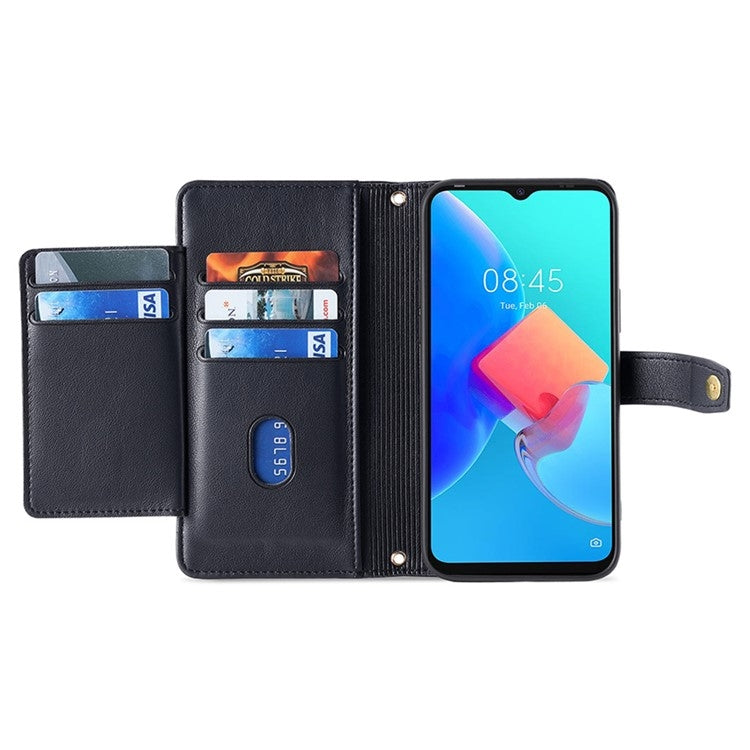 For Huawei nova 12 5G Sheep Texture Cross-body Zipper Wallet Leather Phone Case