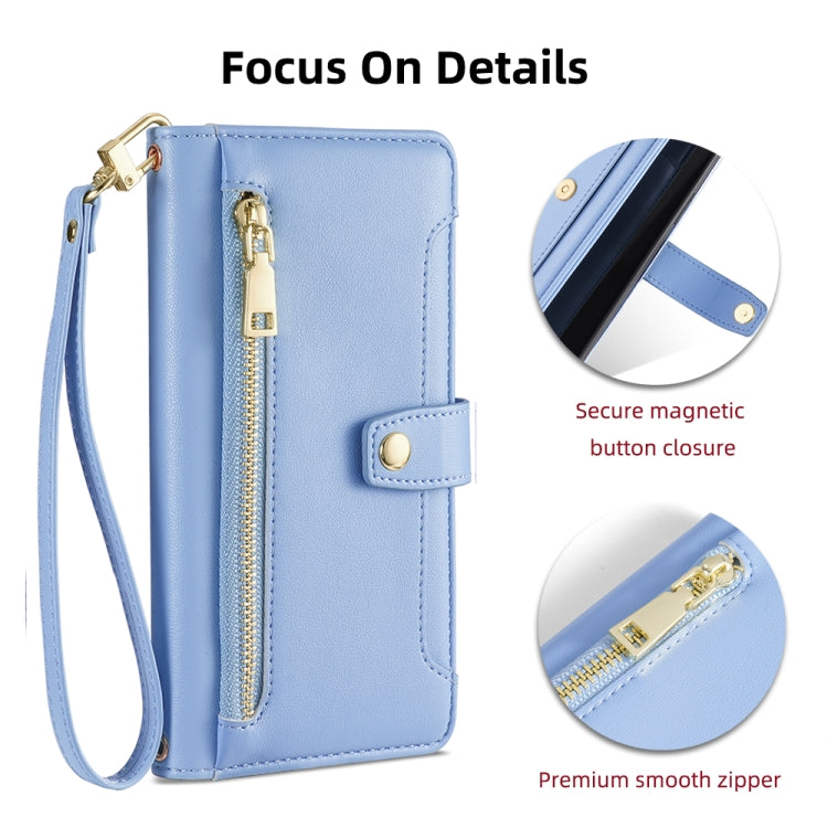 For Huawei Pura 70 5G Sheep Texture Cross-body Zipper Wallet Leather Phone Case