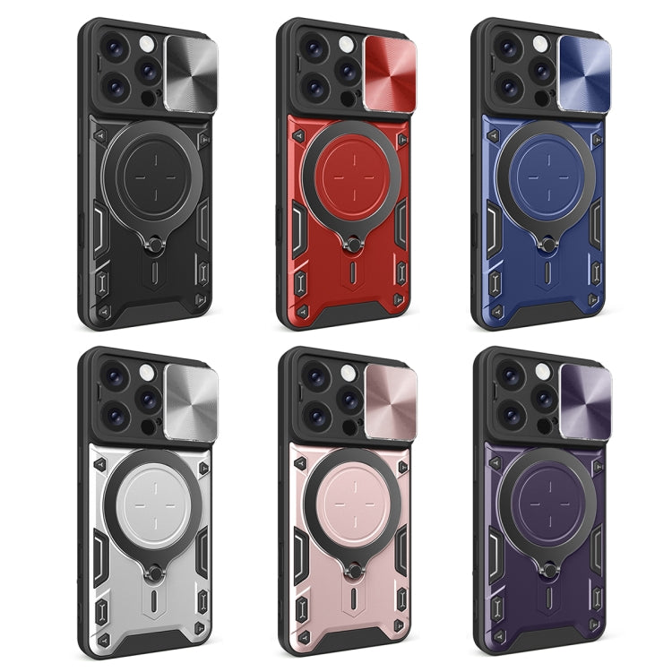For iPhone 16 Pro CD Texture Sliding Camshield Magnetic Holder Phone Case