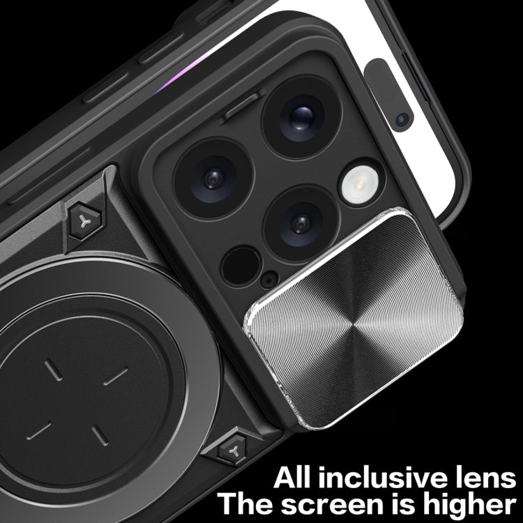 For iPhone 16 Pro CD Texture Sliding Camshield Magnetic Holder Phone Case