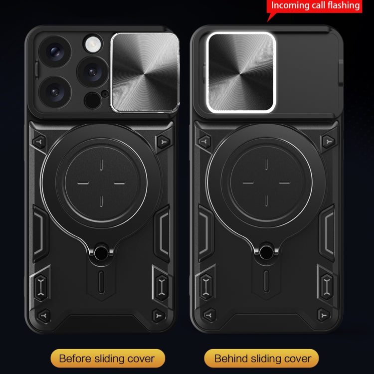 For iPhone 16 Pro CD Texture Sliding Camshield Magnetic Holder Phone Case