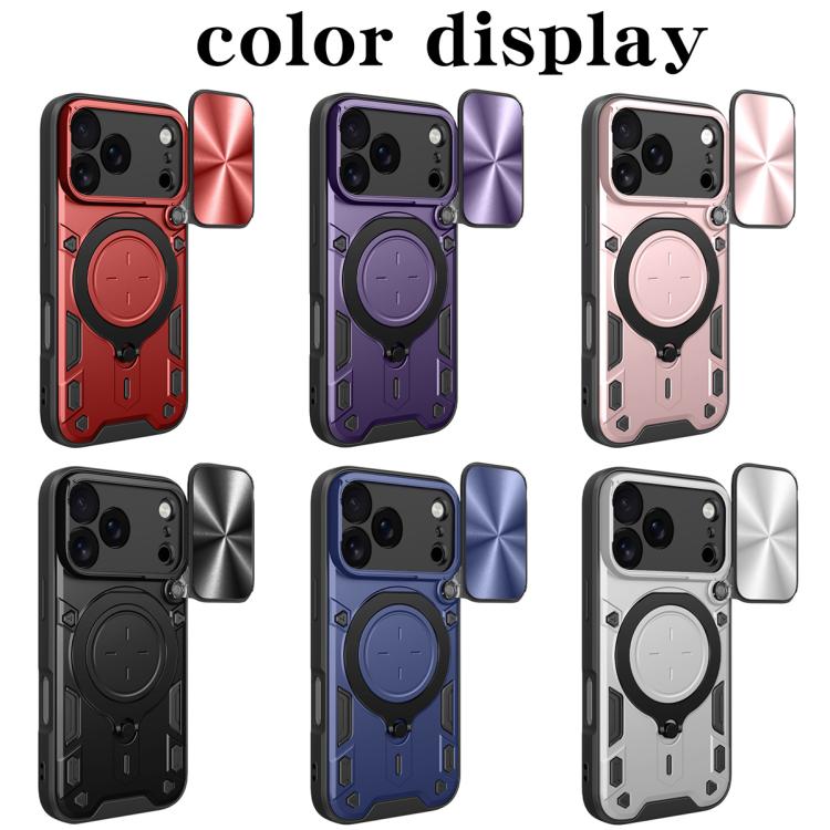 For iPhone 17 Pro CD Texture Sliding Camshield Magnetic Holder Phone Case