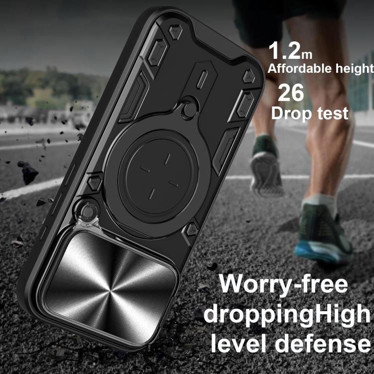 For iPhone 17 Pro CD Texture Sliding Camshield Magnetic Holder Phone Case