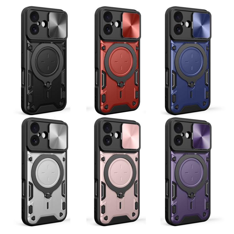 For iPhone 17 CD Texture Sliding Camshield Magnetic Holder Phone Case