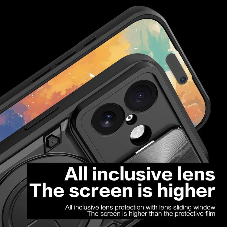 For iPhone 17 CD Texture Sliding Camshield Magnetic Holder Phone Case