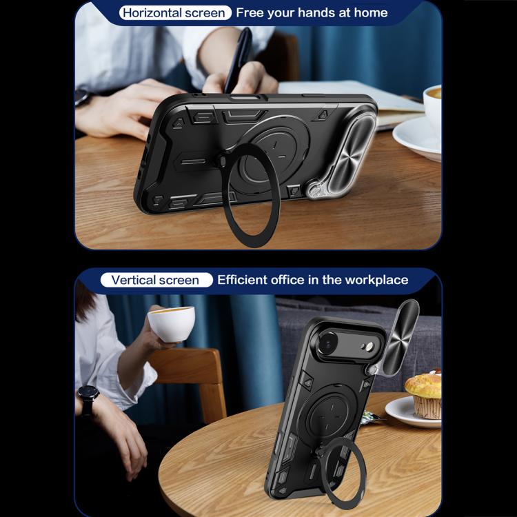 For iPhone Air CD Texture Sliding Camshield Magnetic Holder Phone Case