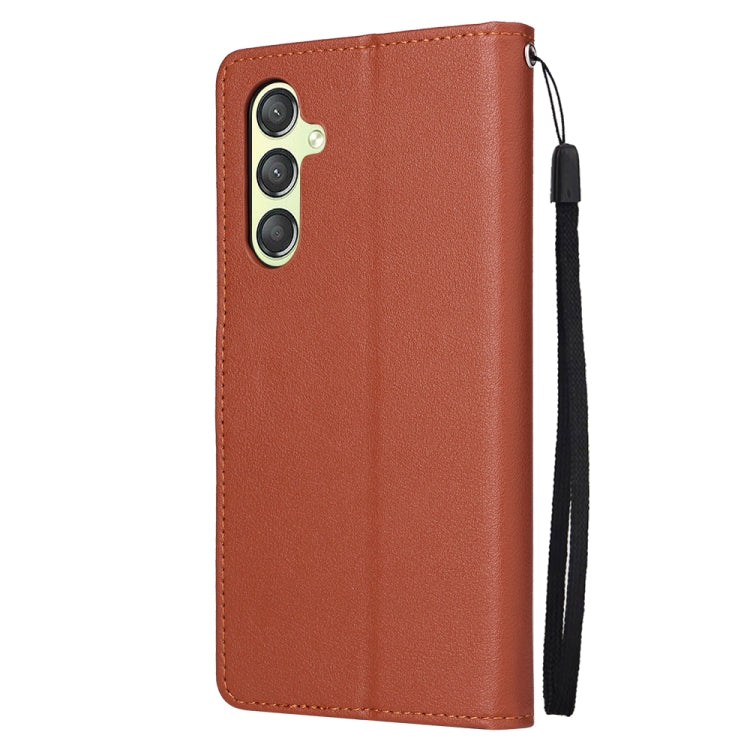 For Samsung Galaxy A24 4G Multifunctional 3 Card Slots Leather Phone Case