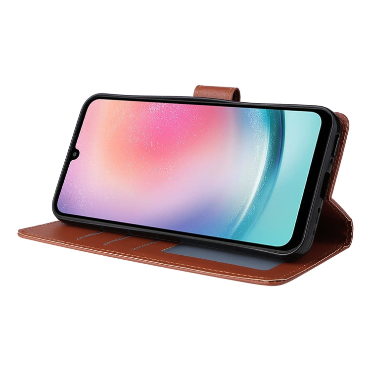 For Samsung Galaxy A24 4G Multifunctional 3 Card Slots Leather Phone Case