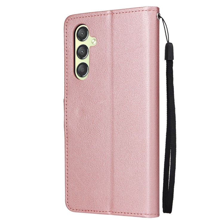 For Samsung Galaxy A24 4G Multifunctional 3 Card Slots Leather Phone Case