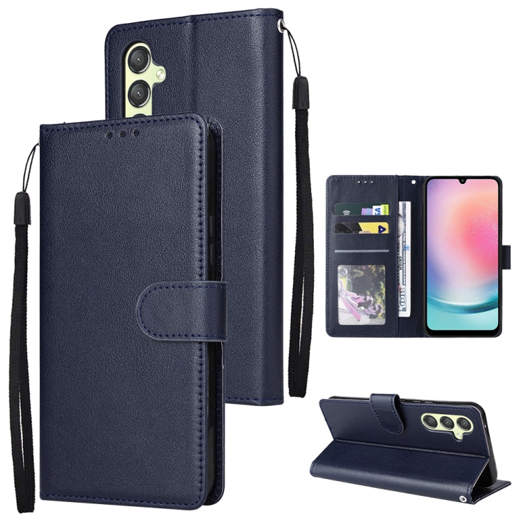 For Samsung Galaxy A24 4G Multifunctional 3 Card Slots Leather Phone Case