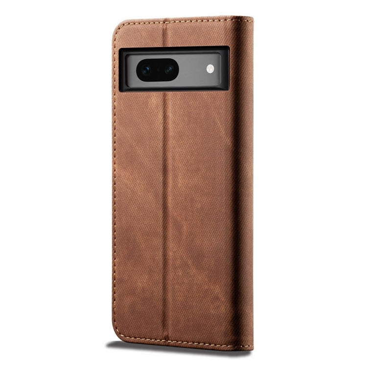 For Google Pixel 8A Denim Texture Casual Style Horizontal Flip Leather Case