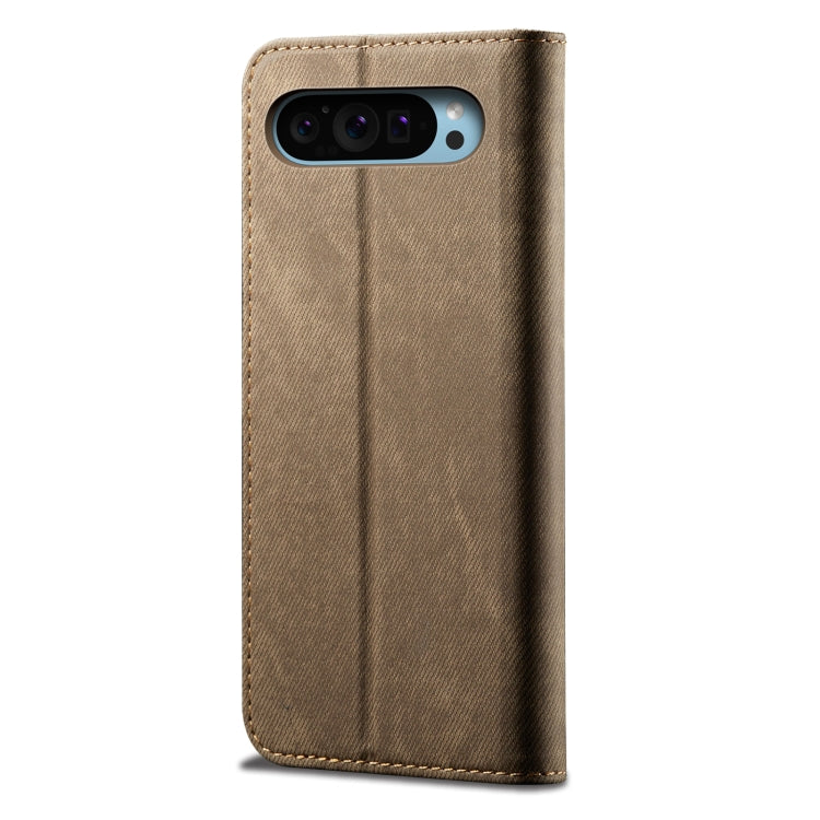 For Google Pixel 9 / 9 Pro Denim Texture Casual Style Horizontal Flip Leather Case