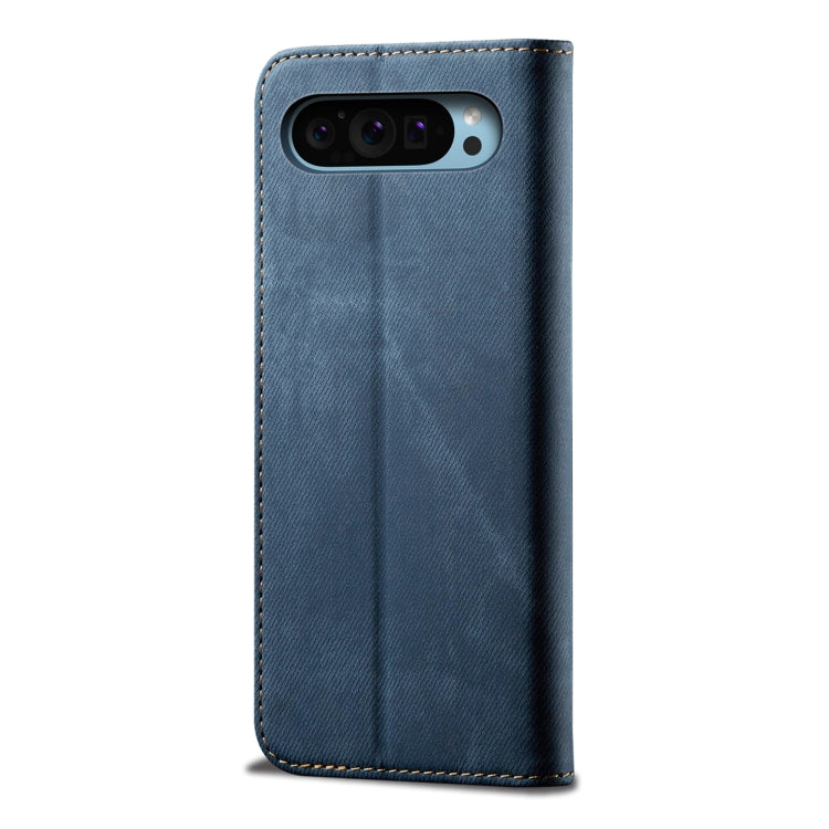 For Google Pixel 9 / 9 Pro Denim Texture Casual Style Horizontal Flip Leather Case