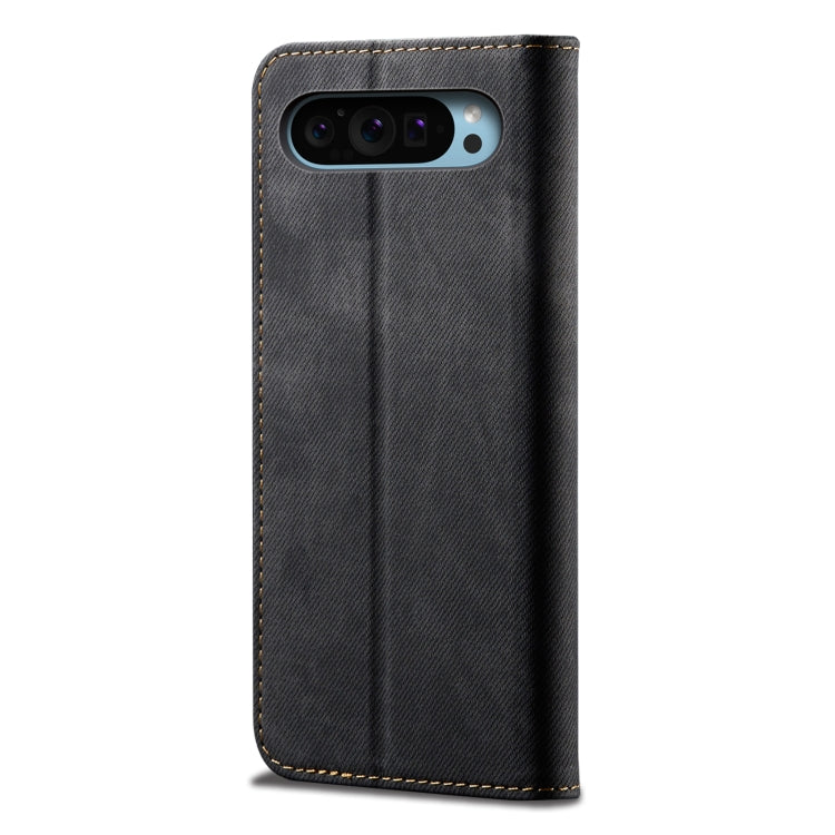 For Google Pixel 9 / 9 Pro Denim Texture Casual Style Horizontal Flip Leather Case