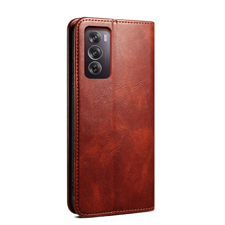 For OPPO Reno12 Pro 5G Global Oil Wax Crazy Horse Texture Leather Phone Case