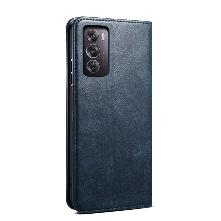 For OPPO Reno12 5G Global Oil Wax Crazy Horse Texture Leather Phone Case