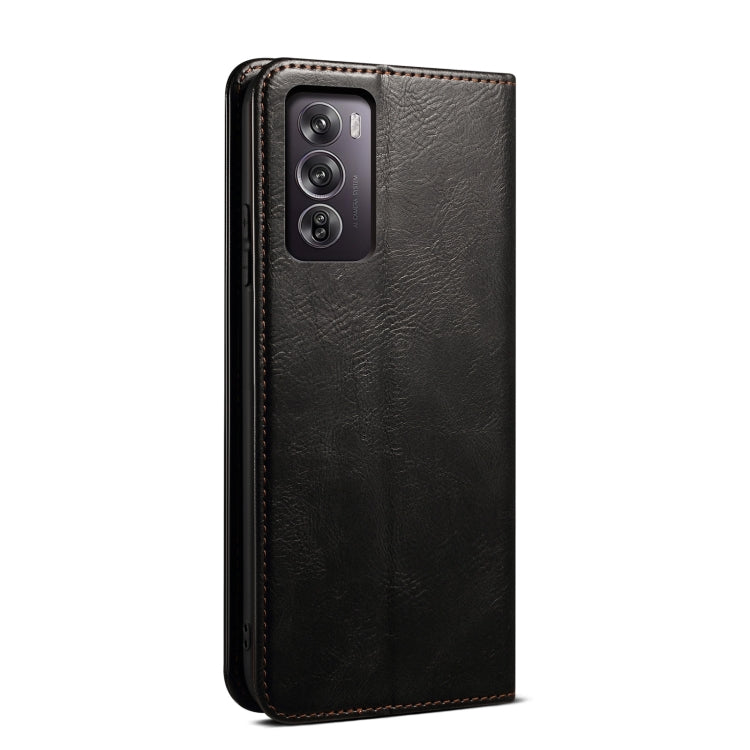 For OPPO Reno12 5G Global Oil Wax Crazy Horse Texture Leather Phone Case