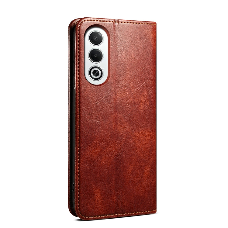 For OPPO K12x 5G Global Oil Wax Crazy Horse Texture Leather Phone Case