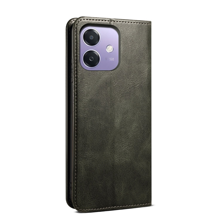 For OPPO A3X 5G India Oil Wax Crazy Horse Texture Leather Phone Case