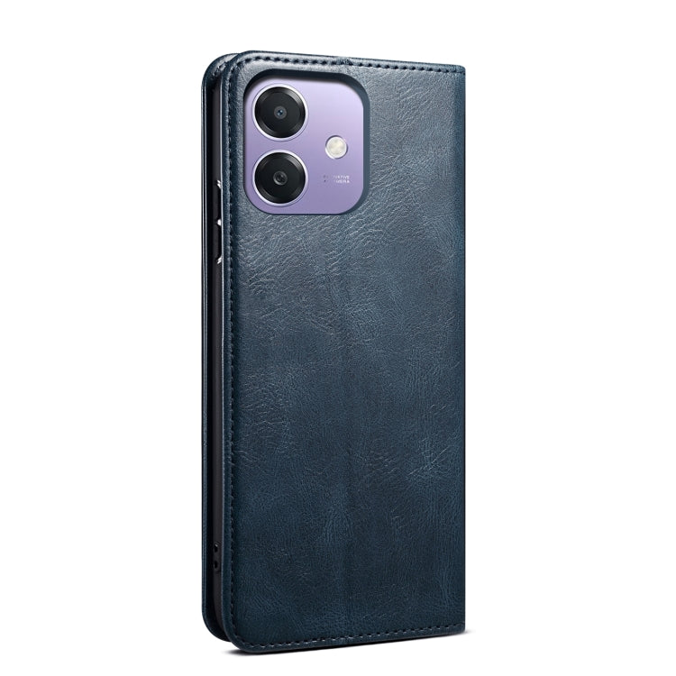 For OPPO A3X 5G India Oil Wax Crazy Horse Texture Leather Phone Case