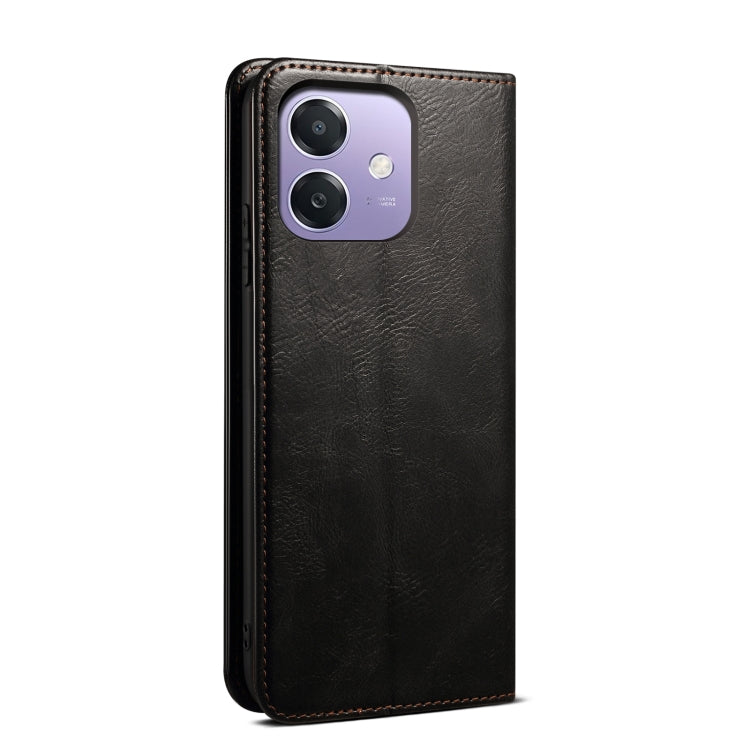 For OPPO A3X 5G India Oil Wax Crazy Horse Texture Leather Phone Case