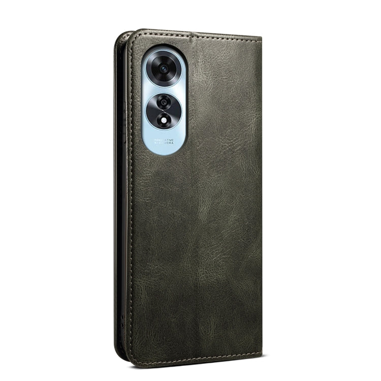For OPPO A60 Oil Wax Crazy Horse Texture Leather Phone Case