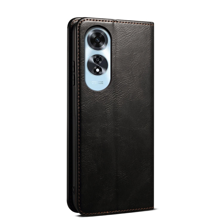 For OPPO A60 Oil Wax Crazy Horse Texture Leather Phone Case