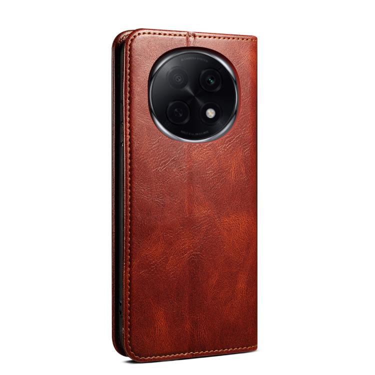 For OPPO A5 Pro Global Oil Wax Crazy Horse Texture Leather Phone Case