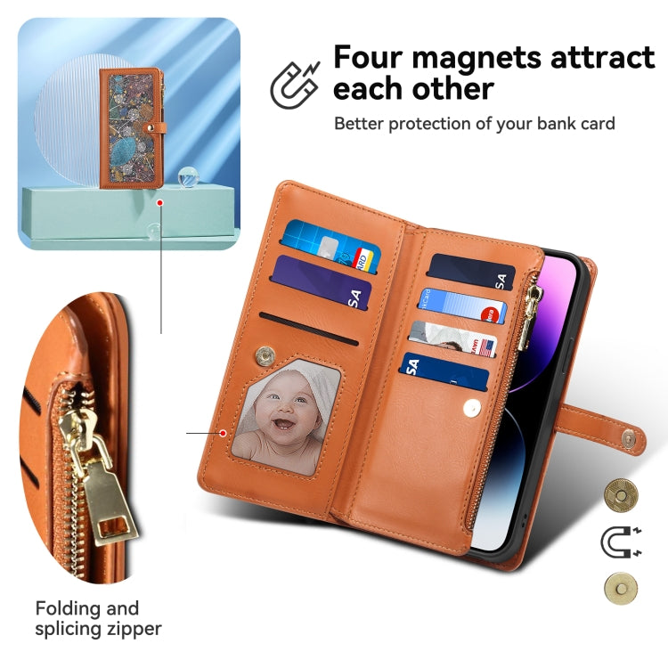 For Google Pixel 8A ESEBLE Star Series Lanyard Zipper Wallet RFID Leather Case