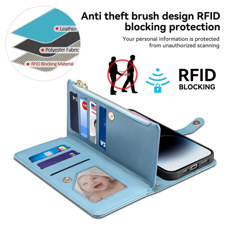 For Google Pixel 8A ESEBLE Star Series Lanyard Zipper Wallet RFID Leather Case