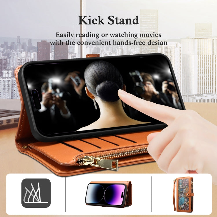 For Google Pixel 9 / 9 Pro ESEBLE Star Series Lanyard Zipper Wallet RFID Leather Case