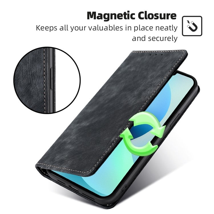 For Huawei Pura 70 RFID Anti-theft Brush Magnetic Leather Phone Case