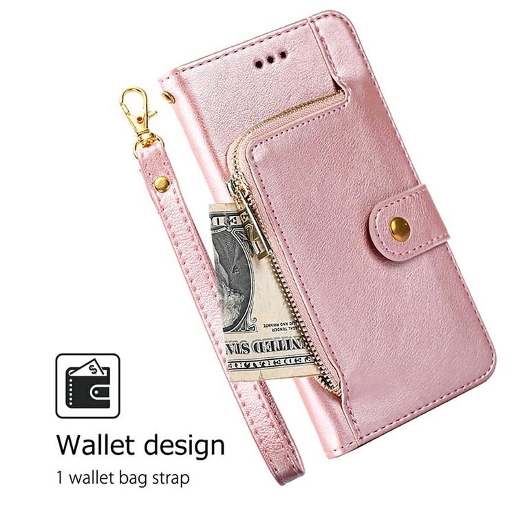 For OPPO A5x 5G Global Zipper Bag Leather Phone Case