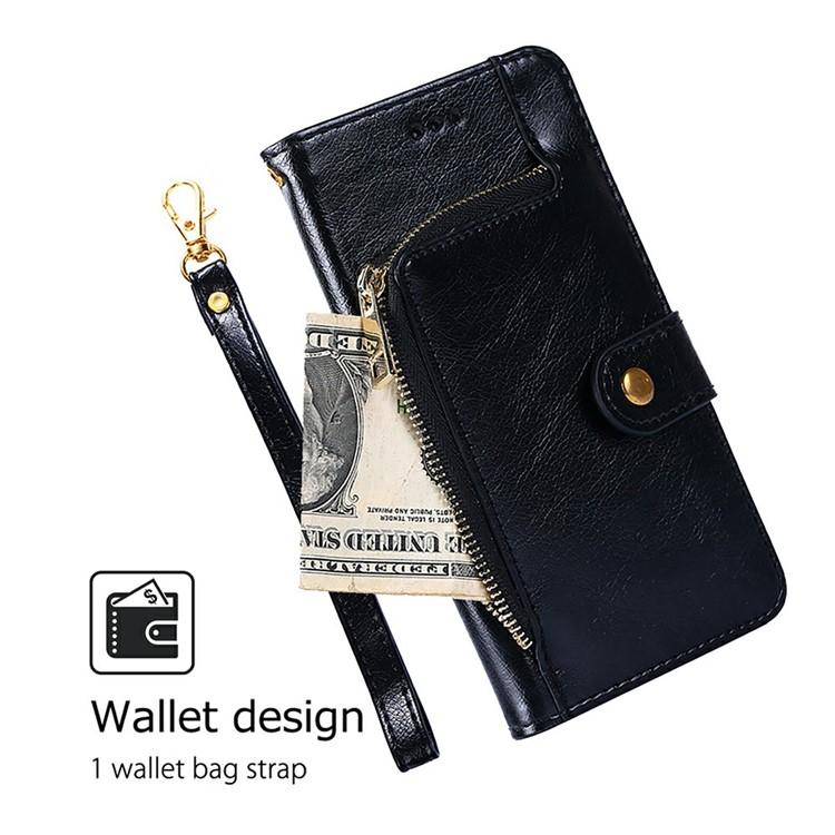 For OPPO A6s 4G Zipper Bag Leather Phone Case