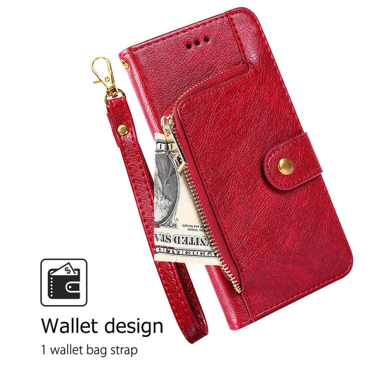 For Samsung Galaxy M55 5G Zipper Bag Leather Phone Case