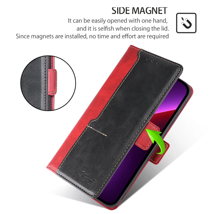 For OPPO A3 5G India Contrast Color Side Buckle Leather Phone Case