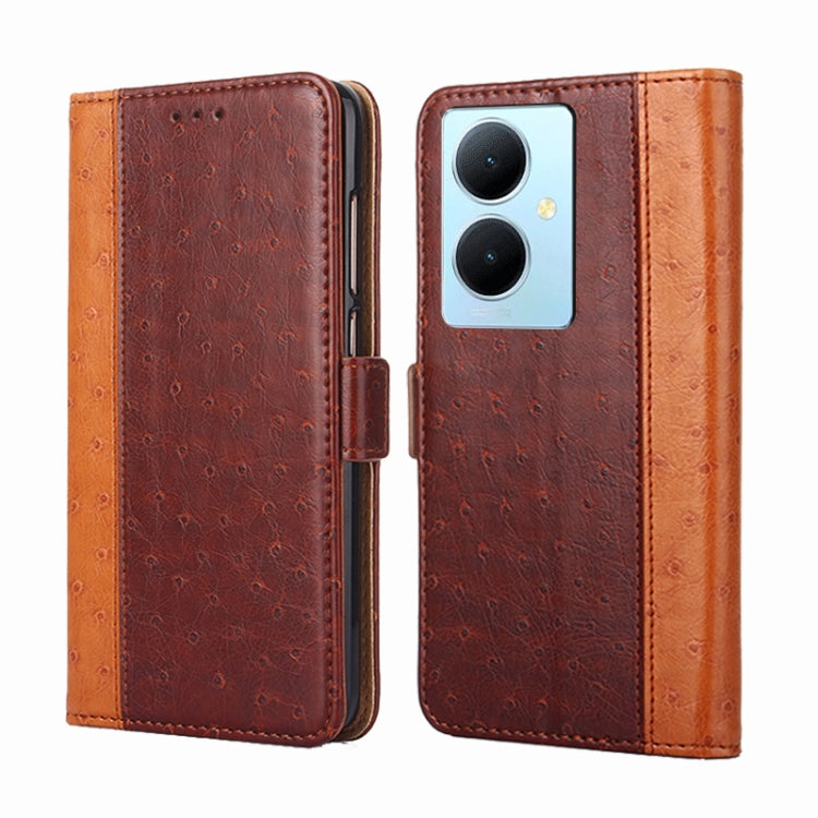 For vivo Y78 Plus 5G Ostrich Texture Horizontal Flip Leather Phone Case