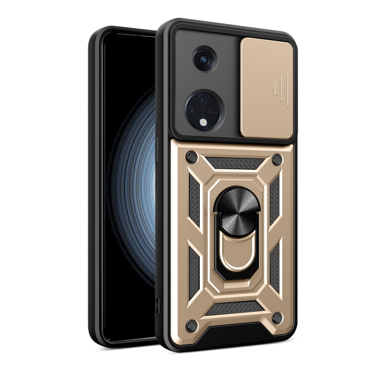 For OPPO Reno8 T 5G Sliding Camera Cover Design TPU+PC Phone Case