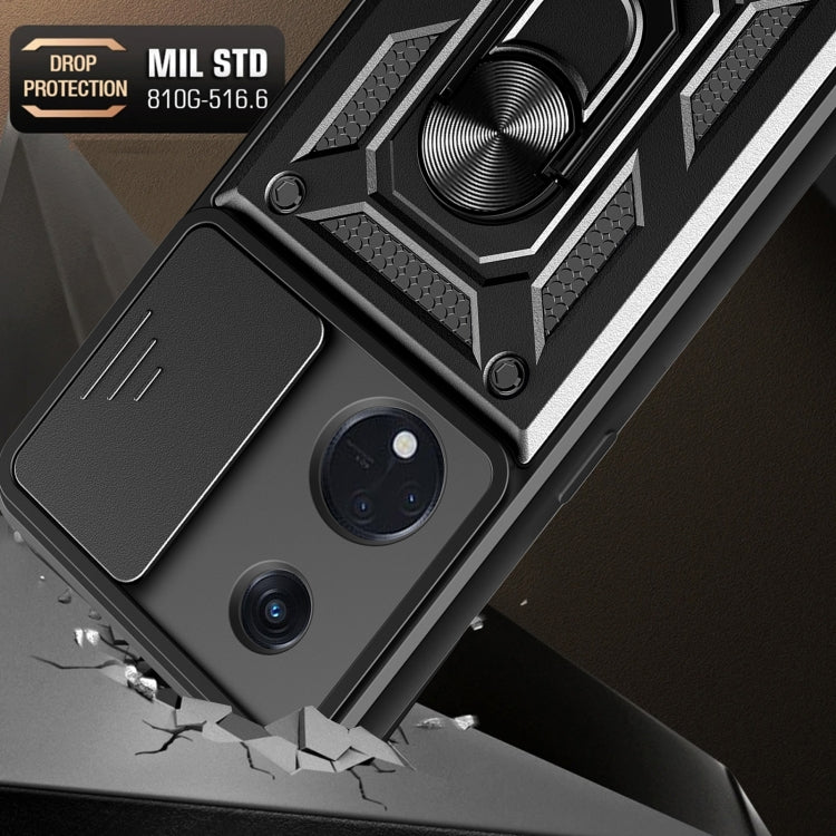 For OPPO Reno8 T 5G Sliding Camera Cover Design TPU+PC Phone Case