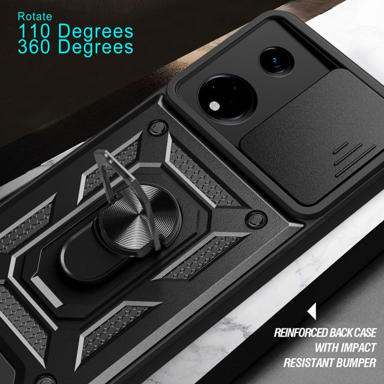For OPPO Reno8 T 5G Sliding Camera Cover Design TPU+PC Phone Case