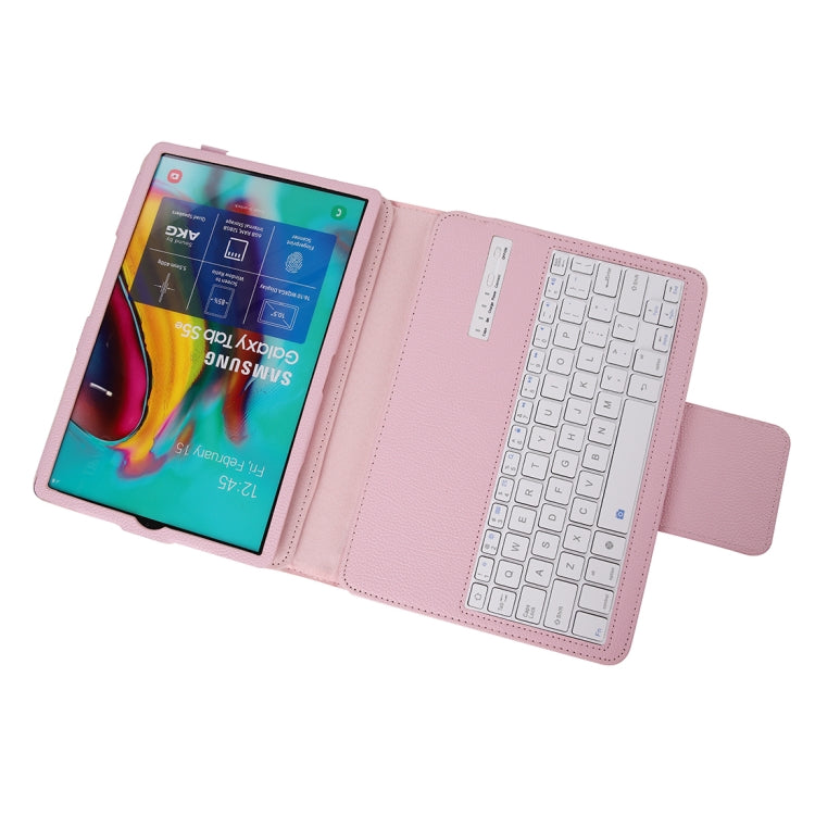SA610 For Samsung Galaxy Tab S6 Lite 10.4 P610 & P615 (2020) / Tab S5e / T720 2 in 1 Detachable Bluetooth Keyboard + Litchi Texture Tablet Case with Stand & Pen Slot