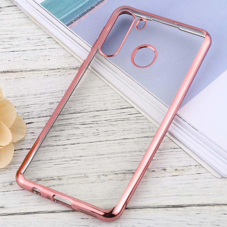 For Samsung Galaxy A21 Ultra-thin Plating TPU Protective Soft Case